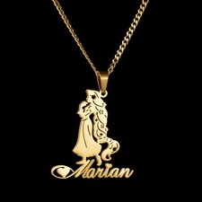 Custom Stainless Steel Name Necklace Gold Plated Girls Pendant Jewelry