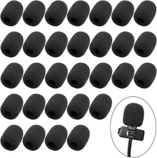 30 Pack Mini Size Lapel Headset Mic Foam Covers Microphone Windscreen, Black