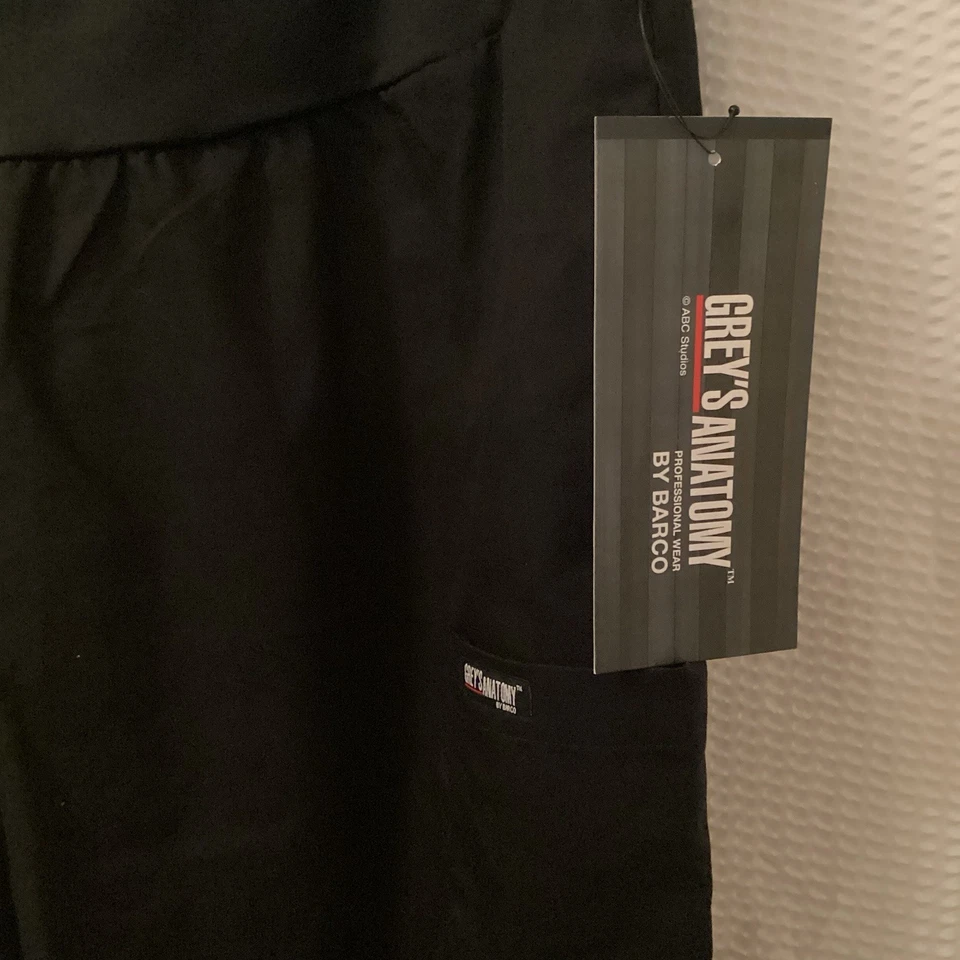 Greys Anatomy by Barco 女式孕妇黑色中号磨砂裤全新带标签 — 第 2/4 张图片