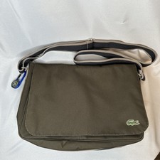 Vintage LACOSTE MESSENGER BAG Medium L71 Casual 8 Dark Green Crossbody