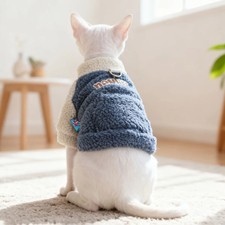 2025 Autumn Winter Dog Cat Hoodie New York Dog Clothes Lamb Wool Traction Pocket