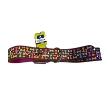 Top Paw Xl 20-28in Brown With Bones Dog Collar - Rubber / Canvas material
