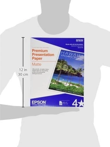 Epson Premium Presentation Paper MATTE (8.5x11 Inches Double-sided 50 x 2 Sheets - Image 3 of 3