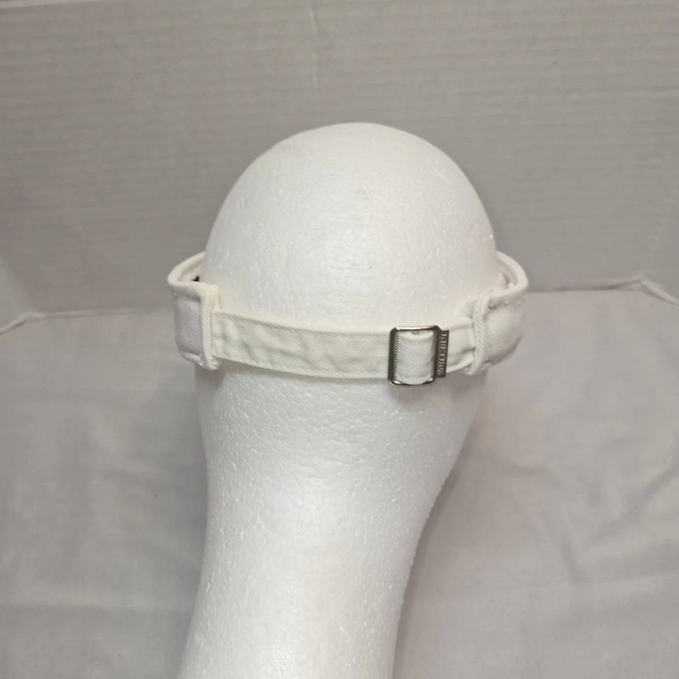 KBETHOS Mujer Visera Bordada Cruz Envejecida Blanco y Gris Negro Correa Usada en Excelente Condición Foto 4 de 4