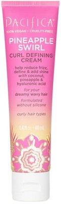 Pacifica Pineapple Swirl Curl Defining Cream 1.4 Fl Oz Lightweight Frizz Control