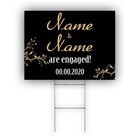 Engaged His or Her Name & Date Here Engagement Party Coroplast Yard Sign