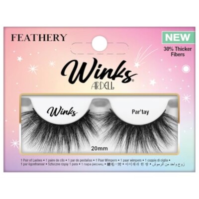 Ardell Winks Par-tay Lashes, Full Volume, 20mm Ultra-Long Feathered and Fluttery
