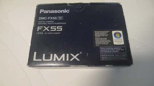 Brand NEW Panasonic LUMIX DMC-FX55 Black digital camera 8.1MP 3.6X wide angel