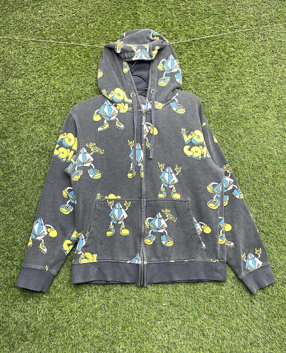 Volcom Hoodie AOP Mens Medium Lil Monster All Over Print Zip