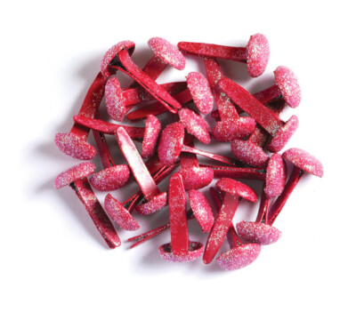 Crafts Doodlebug Sugar Coated Glitter Brads Ladybug Red 25/Pkg Top 1/4'' 