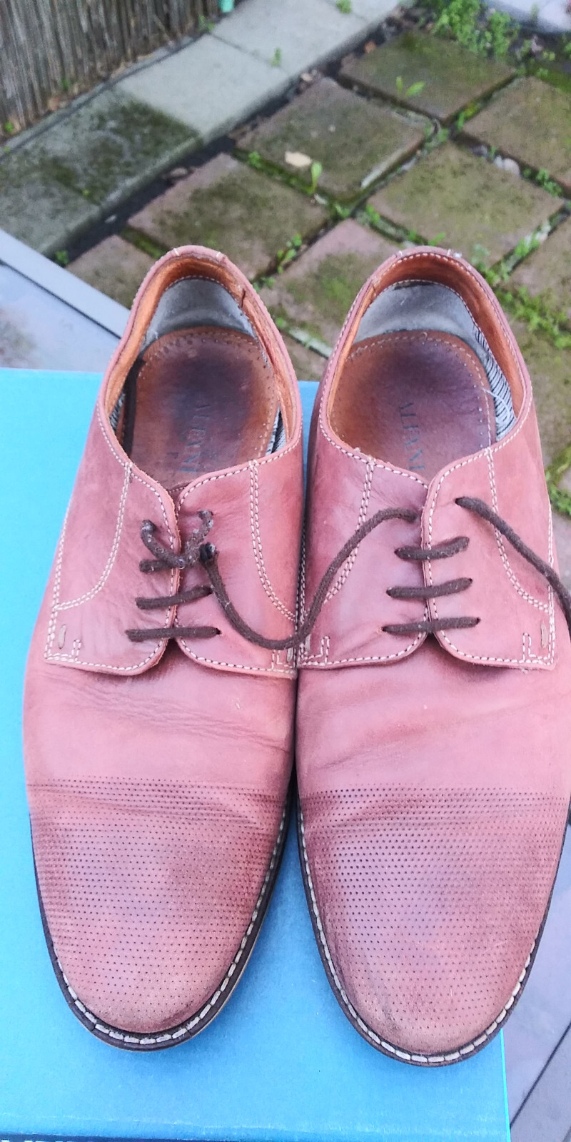 SAOLA Scarpe Oxford Alfani Chadwick Traforate Pelle Borgogna Uomo Tg 9 5 M