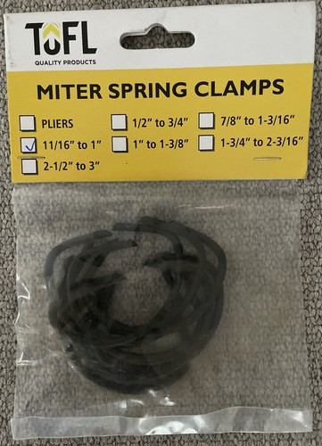TOFL Miter Spring Clamps DESIGNED FOR WOODWORKING PROJECTS 8 in Pkge 11/16"to 1” - Picture 3 of 3