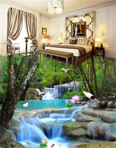 Dragonfly Water 3D Floor Mural Photo Flooring Wallpaper Home Print Decoration - Imagen 4 de 9