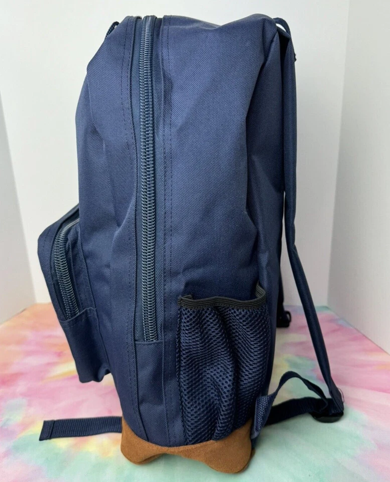 Adventures By Disney Backpack Navy Blue Suede Bottom Yellow 15" x 15" - Image 2 of 4