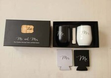 DELUXE MR.  MRS. WINE TUMBLERS BEVERAGE COOLERS AND BOTTLE OPENER