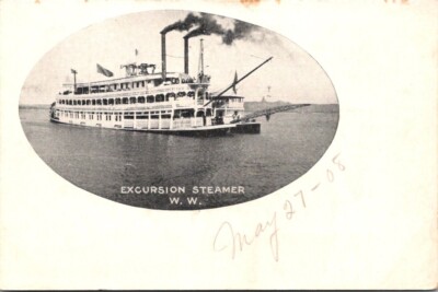 Vintage Postcard Excursion Steamer W.W. Illinois C2