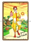 Ronald McDonald Card 1970s metal tin sign vintage reproductions
