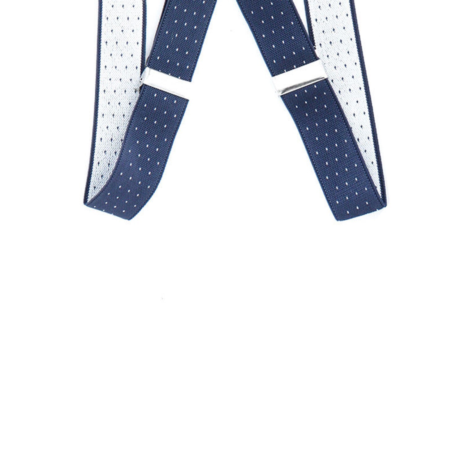 Unisex Mens Braces Suspender Adjustable & Button Holes Navy with White Dots eBay