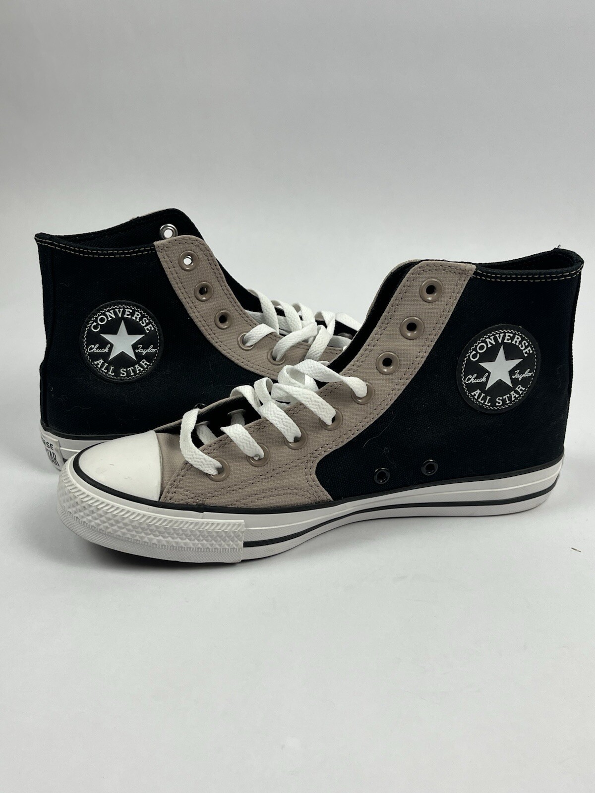 Converse All Star Chuck Taylor Hi Top Blk/Beige Retro Canvas Sneakers Size M7/W9