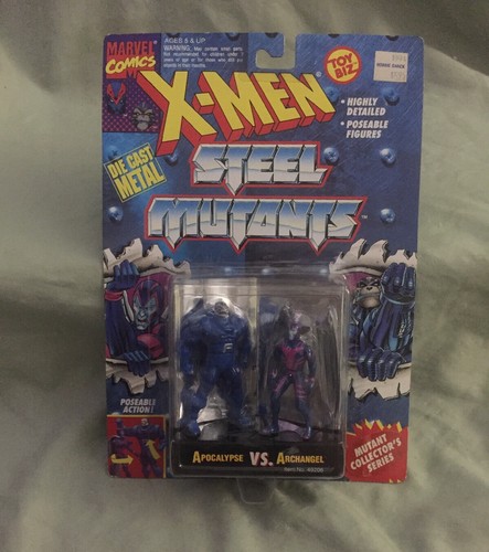Marvel X-Men Steel Mutants Apocalypse vs Archangel Toy Biz Figure Set 1994 MOC - Picture 2 of 5