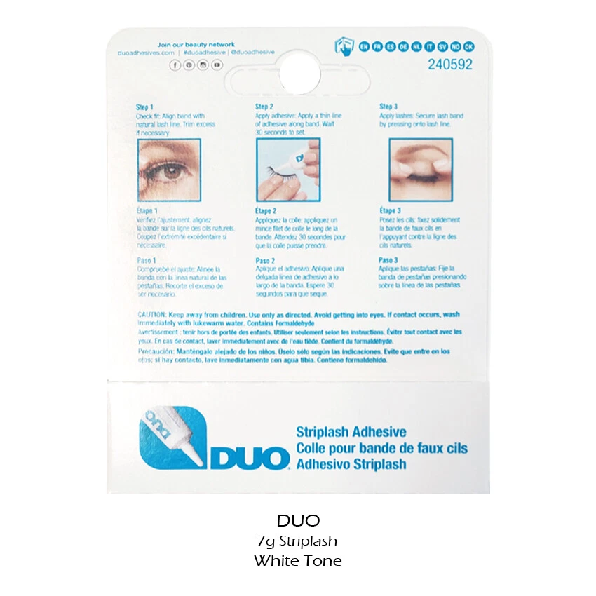 1 DUO Striplash Adhesivo Impermeable Pegamento de Pestañas "DUO568034 - Blanco/Claro 7g" Foto 2 de 3