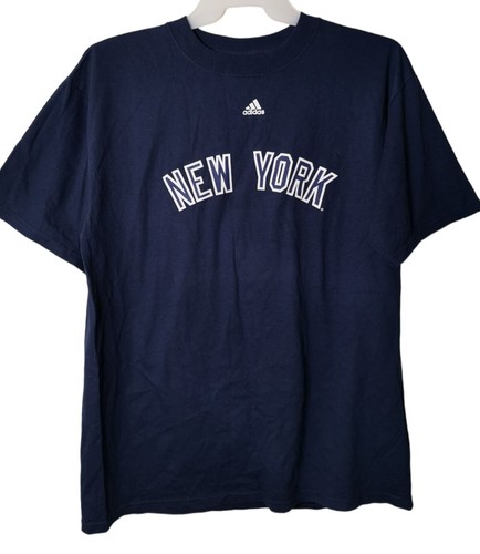 Adidas New York Yankees MLB Men's T-Shirt Navy Blue Double Graphic Size M