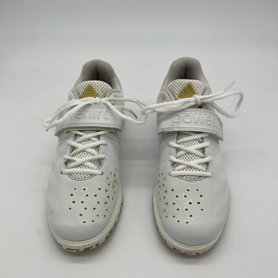 Adidas Powerlift 3.1 Hombres Zapatos de Levantamiento de Pesas Blanco Dorado Talla 8 CrossFit Foto 3 de 4