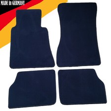 Velours Fu&szlig;matten dunkelblau f&uuml;r Mercedes Benz W123 1975-1986 Rand dunkelblau