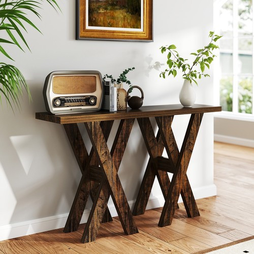 Narrow Console Table Sofa Side Table Storage Shelf for Entryway Hallway Open - Picture 5 of 15