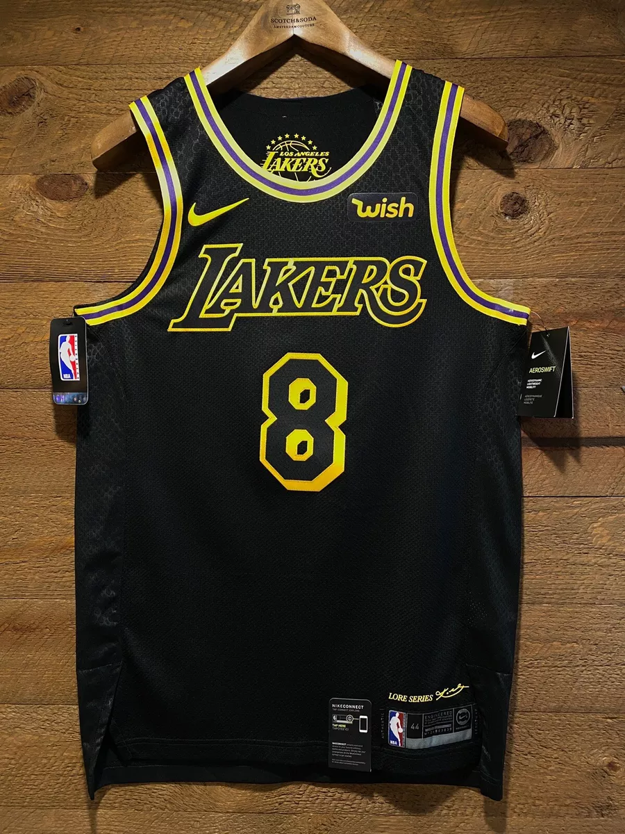 KOBE BRYANT #8 LOS ANGELES LAKERS BLACK THROWBACK JERSEY - Prime Reps