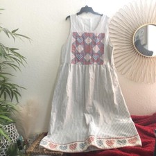 Handmade Vintage 80s/90s Cottage Boho Hippie floral patchwork dress maxi prairie