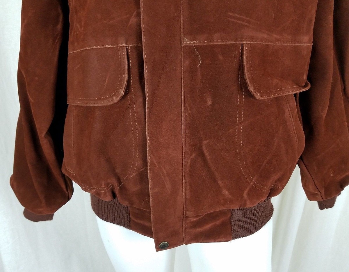 Vintage Gruppo V Vegan Leather Rust Brown Flight Bomber