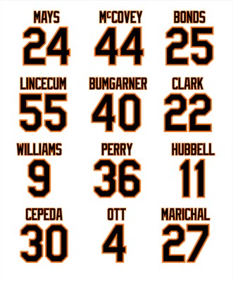 SF Giants STICKER DECAL NY Mays McCovey Bonds Clark Marichal Bumgarner Cepeda +