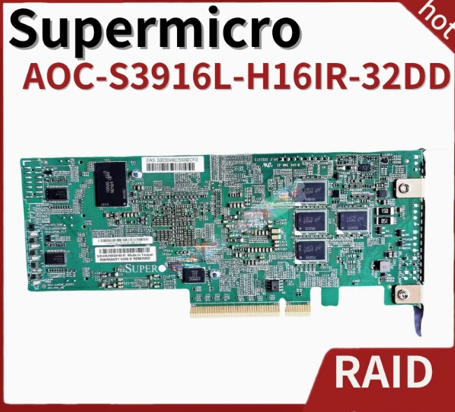 Supermicro AOC-S3916L-H16IR-32DD SAS3916 6Gb/sSAS/SATA RAID controller card - Image 3 of 3