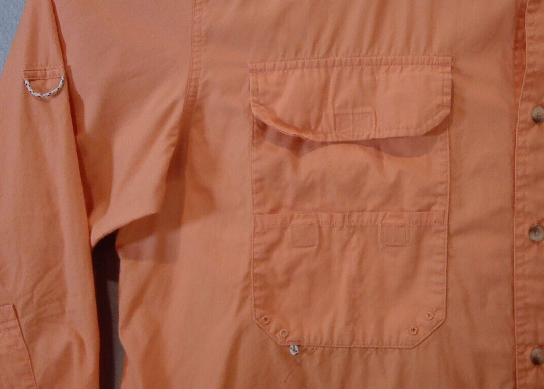 Chemise Homme Magellan Outdoors Fish Gear 2XL Orange, Manches Courtes, Boutonnage