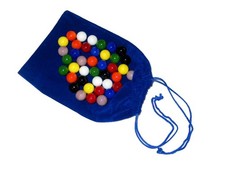 8 COLORS 40 Piece Glass Game Marbles. 9/16" Replacement Set for Board Games