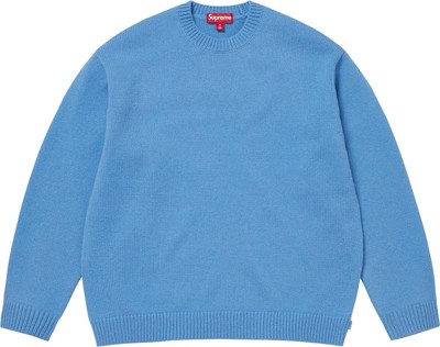 Supreme Angora Script Sweater Light Blue FW25 Size Medium Brand 