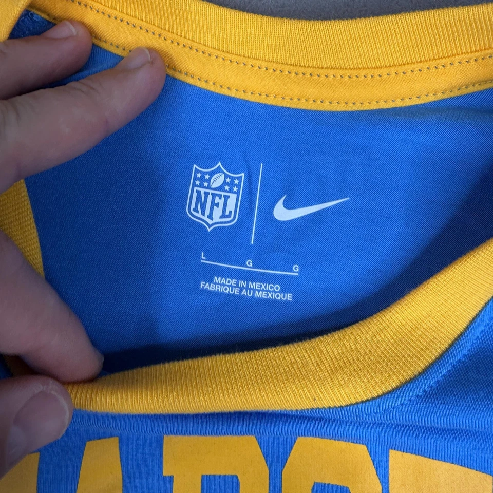 Los Angeles Chargers Shirt Womens Large Blue NFL Football Raglan 3/4 Sleeve Nike - Image 4 of 4