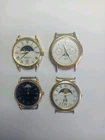 Joblot Of 4 Vintage Moonphase Watches Sold As Spares Repairs Pulsar Timex