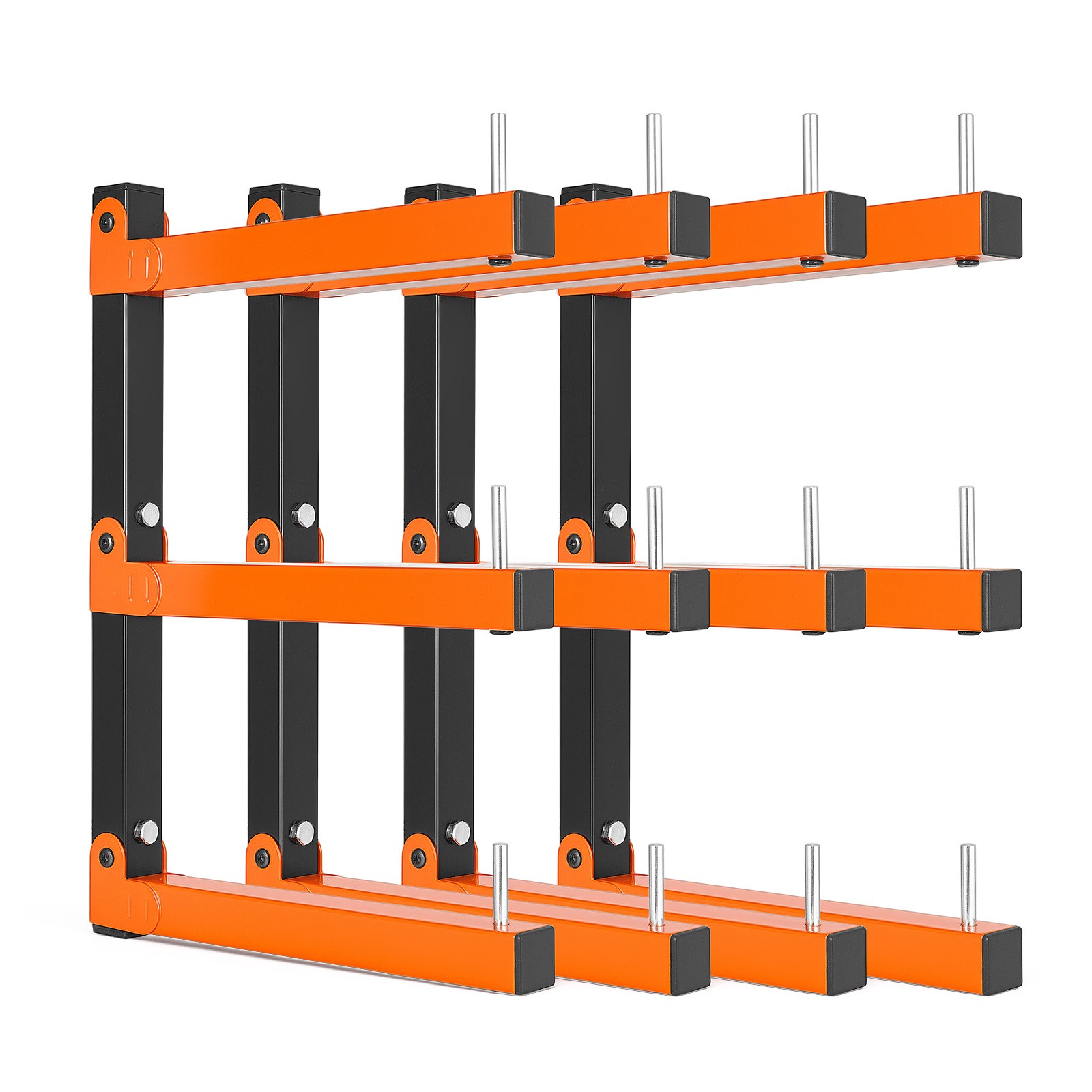 VEVOR Lumber Rack 3-Tier 4-Pack 110 lbs Foldable Steel Wall-Mounted Storage