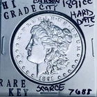 1891 CC MORGAN SILVER DOLLAR HI GRADE GENUINE U.S. MINT RARE KEY COIN 7688