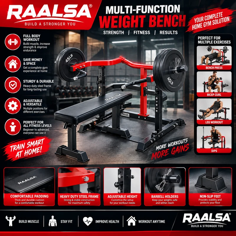 Olympic weight bench adjustable bench press rack foldable 1870LB