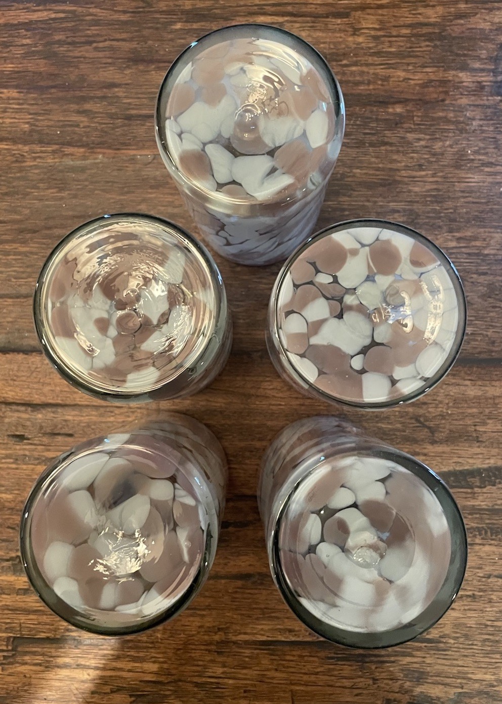 5-NEW MURANO STYLE Recycled Glass DRINKING GLASSES Mexico