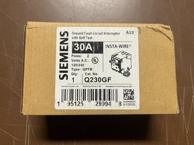 Siemens Q230GF 2 Pole GFCI Circuit Breaker Ground Fault 30A NEW IN BOX