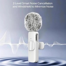 Wireless Lavalier Microphone USB-C Clip On Mini Mic for iPhone Android Vlog Reco