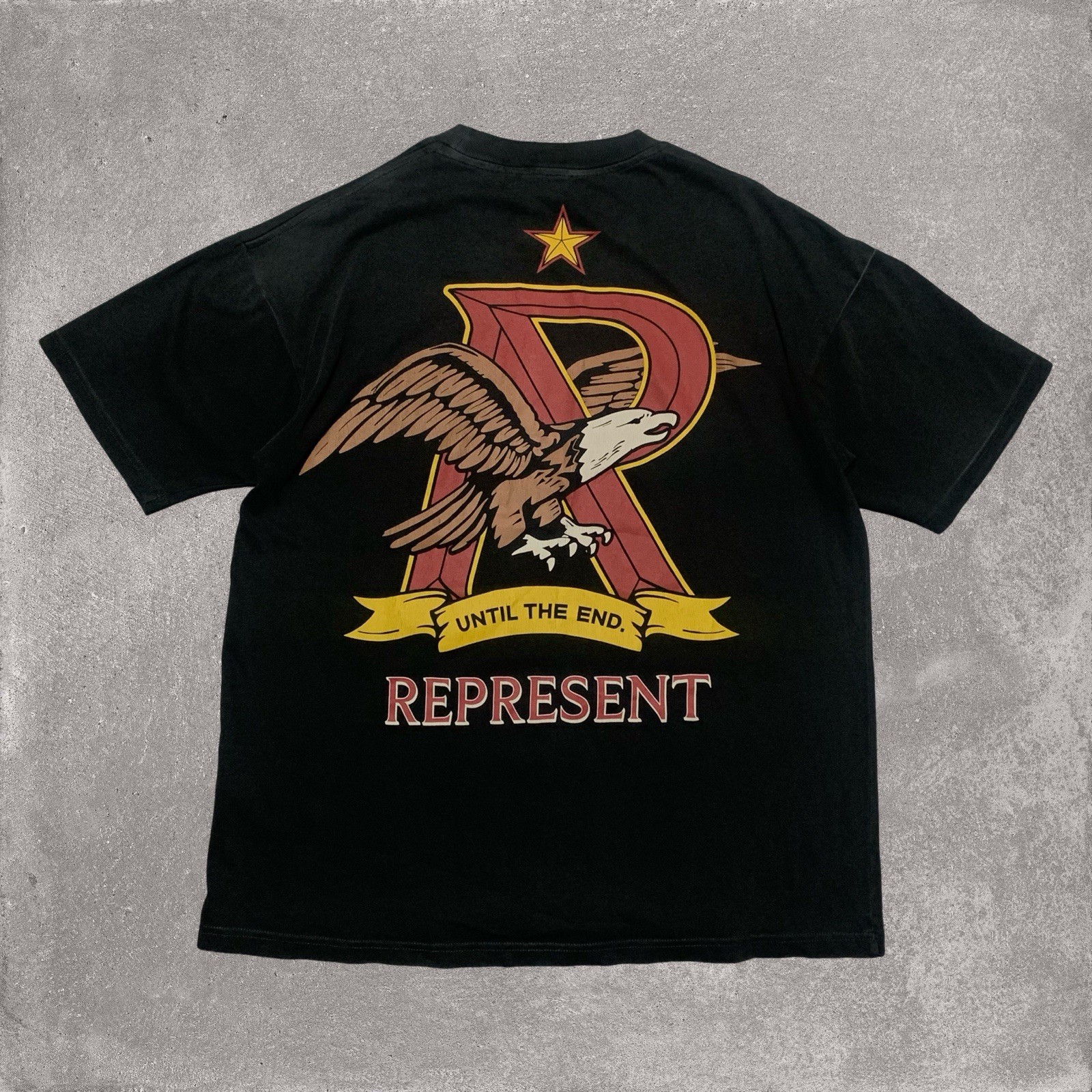 Represent Small Eagle End Stained Black Tee - image 1
