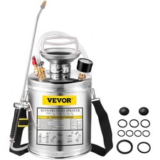 1 Gallon Stainless Steel Sprayer, 12" Wand 3FT Reinforced Hose, Hand Pump Spra