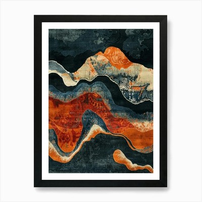 Asiatische Wellen 1 Kunstdruck gerahmt Wandbild Poster Leinwanddruck Bild