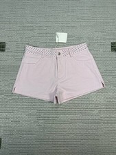 Zara Studded Star Detail Bermuda Shorts Girls 11-12 Years Pink Twill Cotton New