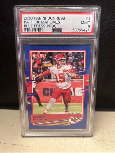 PATRICK MAHOMES 2020 Panini Blue Press Proof PSA 9 MINT SP #1 MVP KC CHIEFS